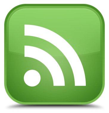 RSS simgesi özel yumuşak yeşil kare düğme