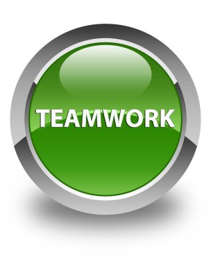 Ekip çalışması parlak yumuşak yeşil yuvarlak düğme