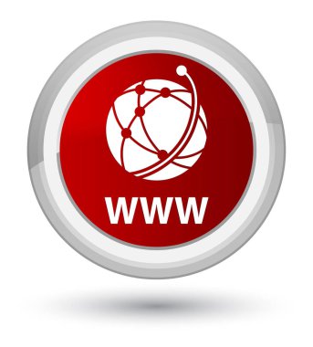 Www (küresel ağ simgesini) baş kırmızı yuvarlak düğmesi