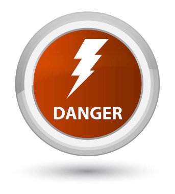 Tehlike (elektrik simgesi) asal kahverengi yuvarlak düğmesi