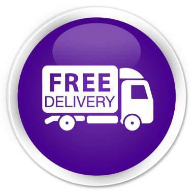 Ücretsiz teslimat kamyonu simge sigorta primi mor yuvarlak düğmesi