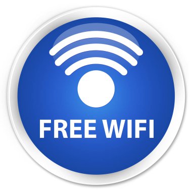 Ücretsiz Wi-Fi sigorta primi mavi yuvarlak düğmesi