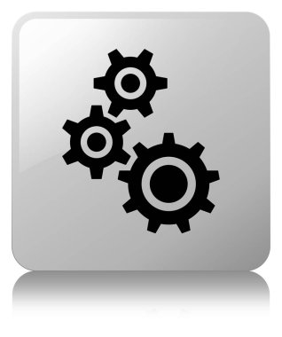 Gears'ı simgesi Beyaz kare düğme