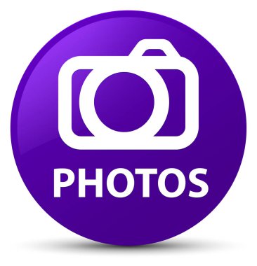 Fotoğraflar (kamera simgesi) mor düğme yuvarlak