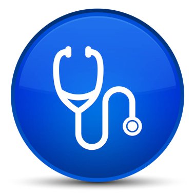 Stetoskop kutsal kişilerin resmi özel mavi yuvarlak düğme