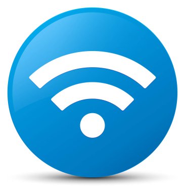 WiFi simgesi mavi mavi yuvarlak düğmesi