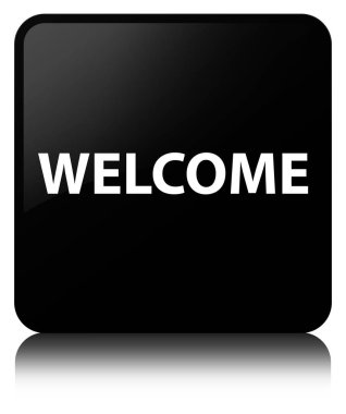 Hoş geldiniz siyah kare düğme
