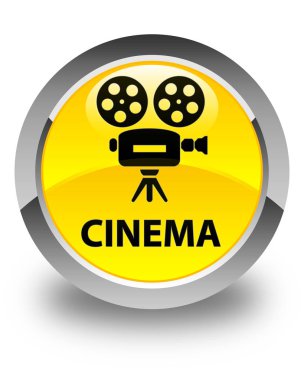 Sinema (video kamera simgesi) parlak sarı yuvarlak düğmesi