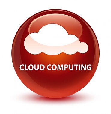 Bulut bilgi işlem camsı kahverengi yuvarlak düğmesi