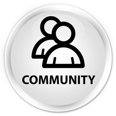 Topluluk (grup simgesi) premium beyaz yuvarlak düğmesi