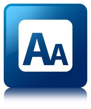 Yazı tipi boyutu kutusunu simgesi mavi kare düğme