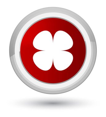 Çiçek yaprak simge ilk kırmızı yuvarlak düğmesi