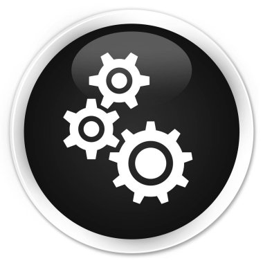 Gears'ı simge sigorta primi siyah yuvarlak düğmesi