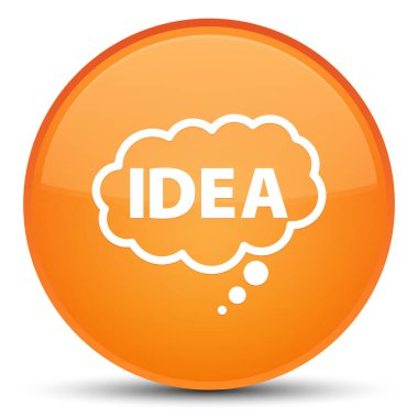 Fikir kabarcık kutsal kişilerin resmi özel turuncu yuvarlak düğme