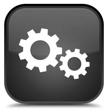 İşlem simgesi özel siyah kare düğme