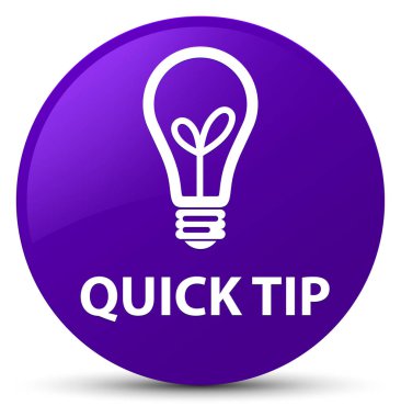 Çabuk uç (ampul simgesi) mor yuvarlak düğmesi