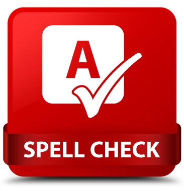 Onay kırmızı kare düğme kırmızı kurdele orta büyü