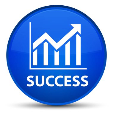 Başarı (istatistik simgesi) özel mavi yuvarlak düğmesi