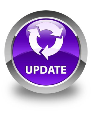 Güncelleştirme (yenileme simgesi) parlak mor yuvarlak düğme