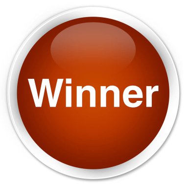 Kazanan sigorta primi kahverengi yuvarlak düğmesi