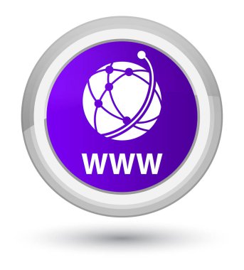 Www (küresel ağ simgesini) asal mor yuvarlak düğmesi