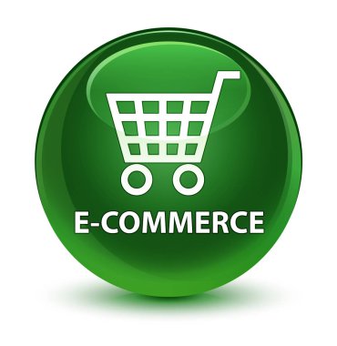 E-ticaret cam gibi yumuşak yeşil yuvarlak düğmesi