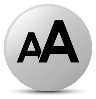 Yazı tipi boyutu simgesi Beyaz yuvarlak düğmesi