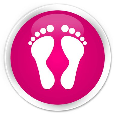 Ayak izi simge sigorta primi pembe yuvarlak düğmesi