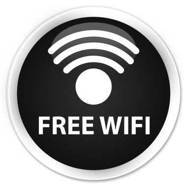 Ücretsiz Wi-Fi sigorta primi siyah yuvarlak düğmesi