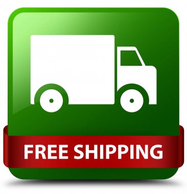 Yeşil kare düğme kırmızı kurdele orta ücretsiz kargo