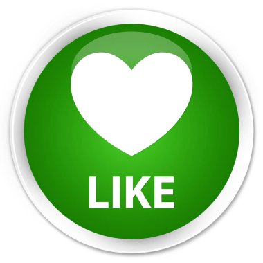 Düğme (kalp simgesi) prim gibi yeşil yuvarlak