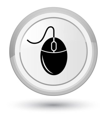 Fare simgesi baş beyaz yuvarlak düğmesi