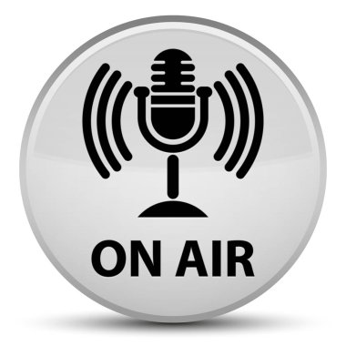 Hava (mikrofon simgesi) özel beyaz yuvarlak düğmesi