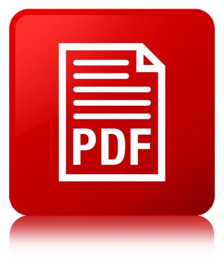 PDF belge simgesi kırmızı kare düğmesi