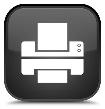 Yazıcı simgesi özel siyah kare düğme