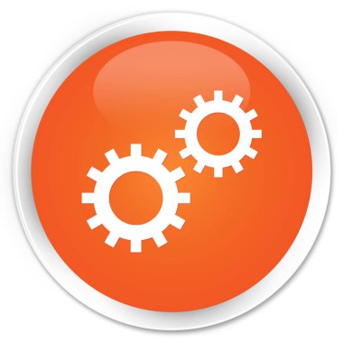 İşlem simgesi sigorta primi turuncu yuvarlak düğmesi