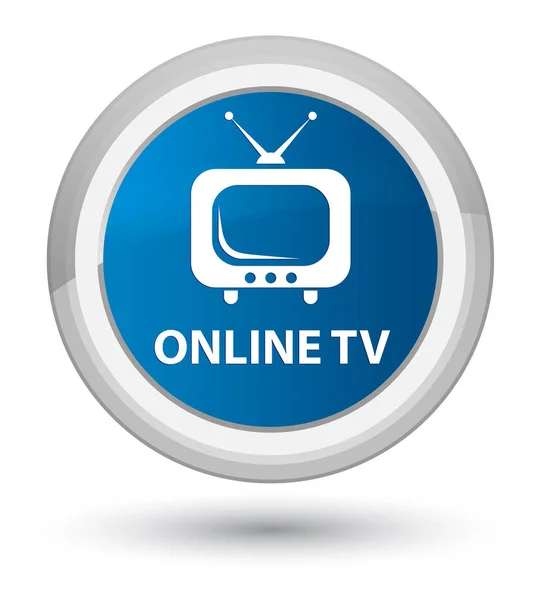 Online tv prime blå runda knappen — Stockfoto