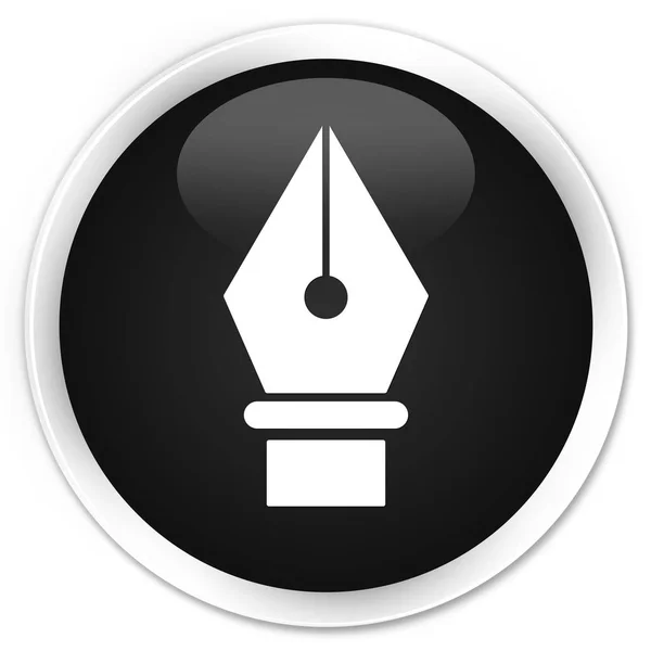 Pen icon premium black round button