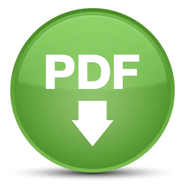 Ícone de download PDF botão redondo verde suave especial — Fotografia de Stock