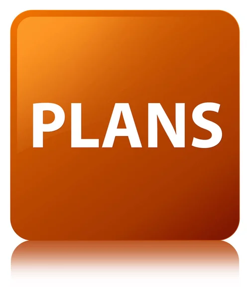 Plans brown square button — Stock Photo, Image