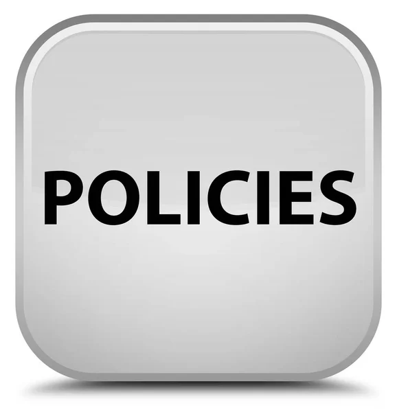 Policies special white square button — Stock Photo, Image