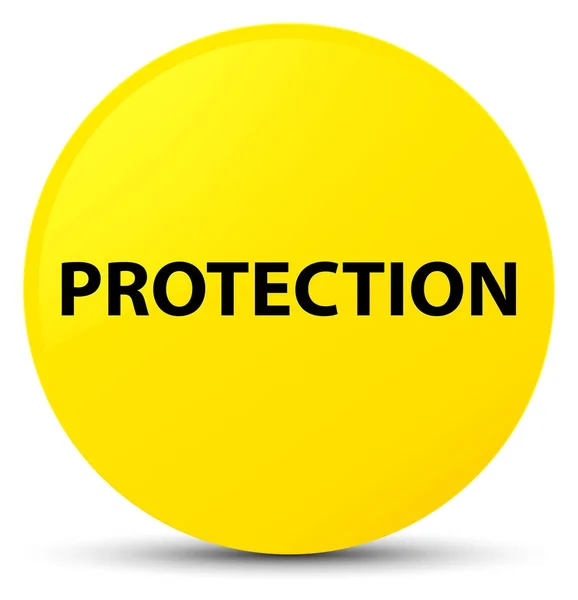 Ochrana žluté kulaté tlačítko — Stock fotografie