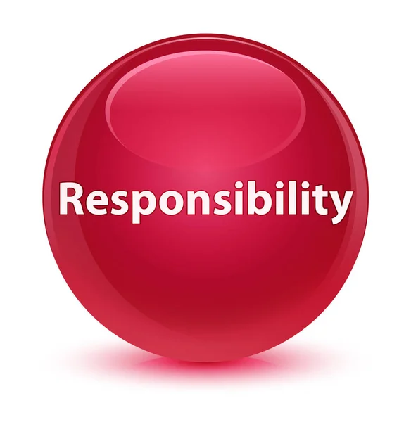 Стеклянная розовая кнопка ответственности — стоковое фото