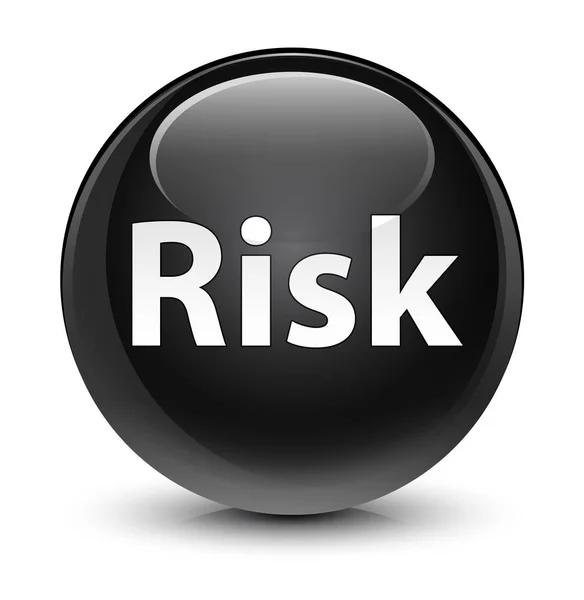 Kockázat üveges, fekete kerek gomb — Stock Fotó