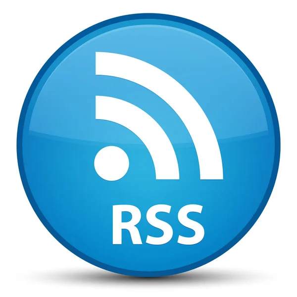 RSS special cyan blue round button — Stock Photo, Image