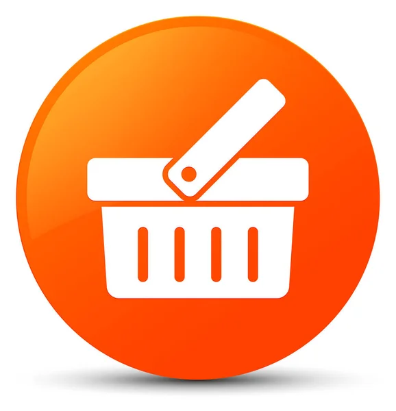 Shopping cart icon orange round button — Stock Photo, Image