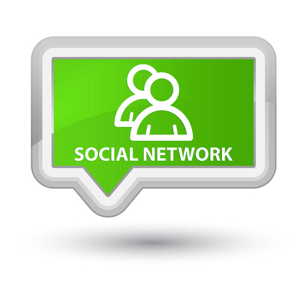 Social network (group icon) prime soft green banner button