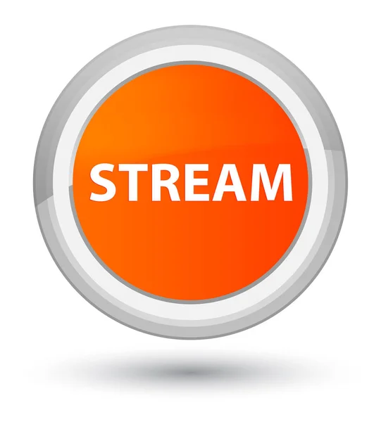 Stream botão redondo laranja principal — Fotografia de Stock