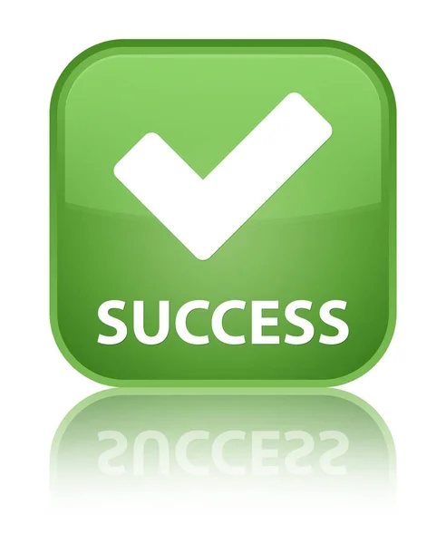 Успіх (правильна піктограма) спеціальна кнопка м'якого зеленого квадрата — стокове фото