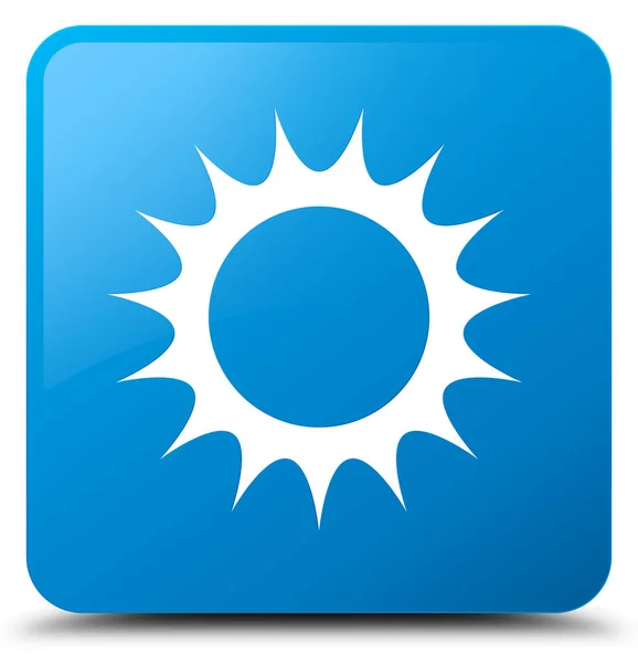 Sonne Symbol Cyan blauer quadratischer Knopf — Stockfoto